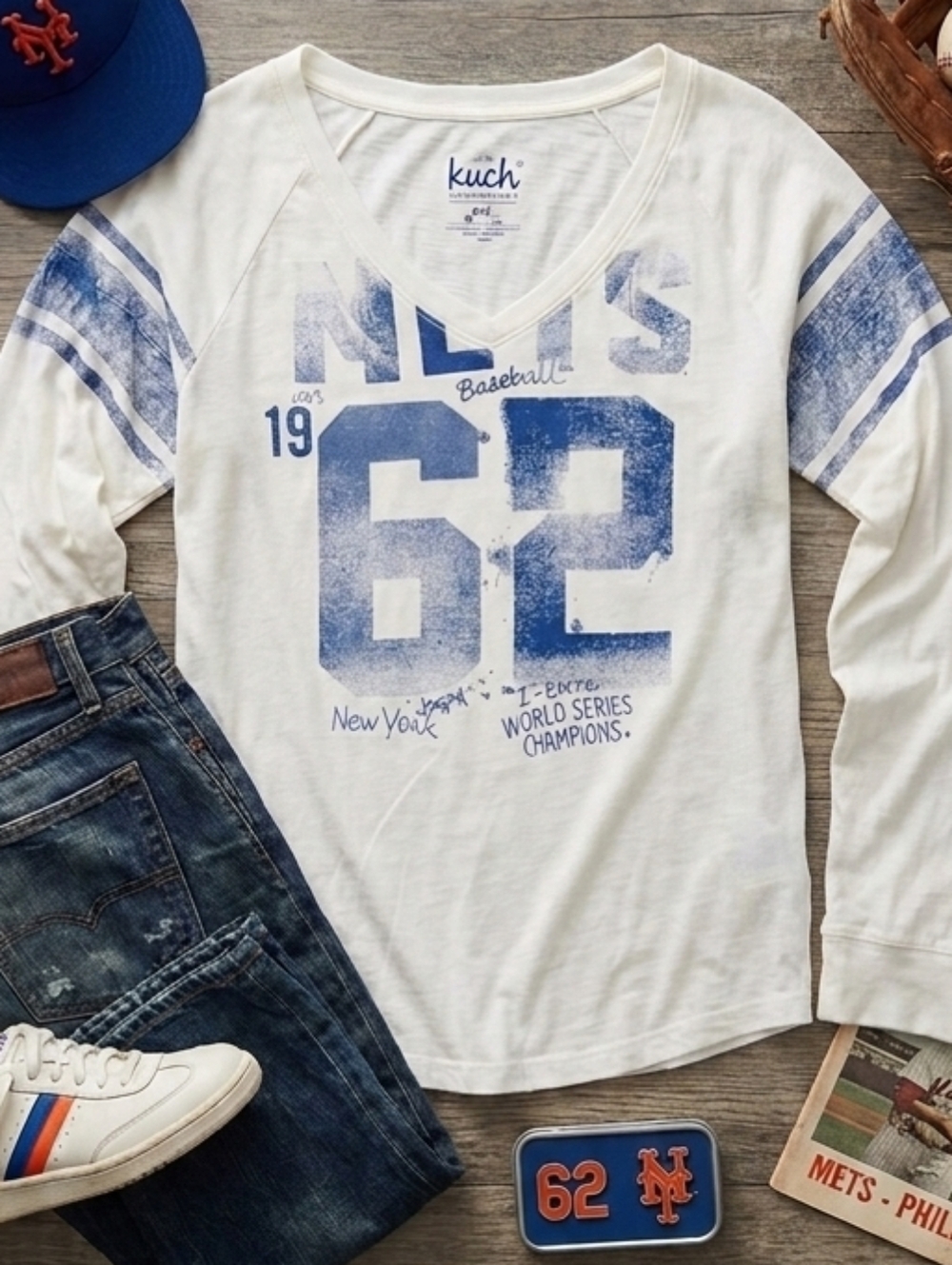 New York Mets Touch by Alyssa Milano Scoop Neck Top | White | Small